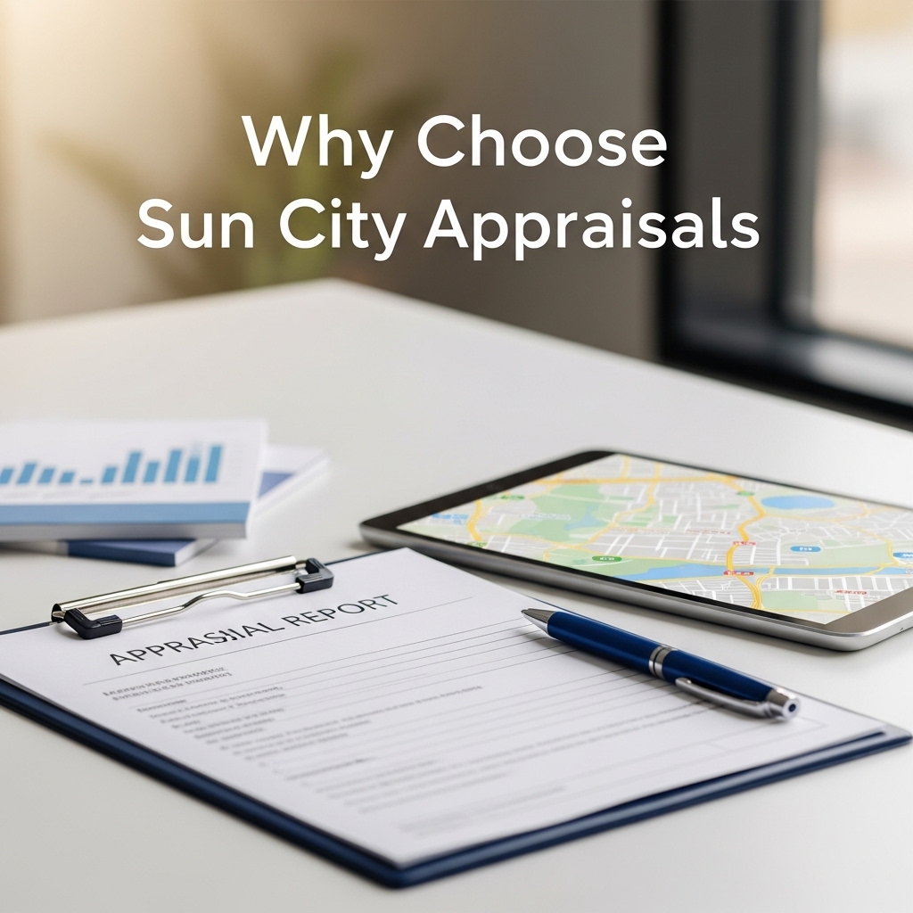 Certified real estate appraiser reviewing property documents